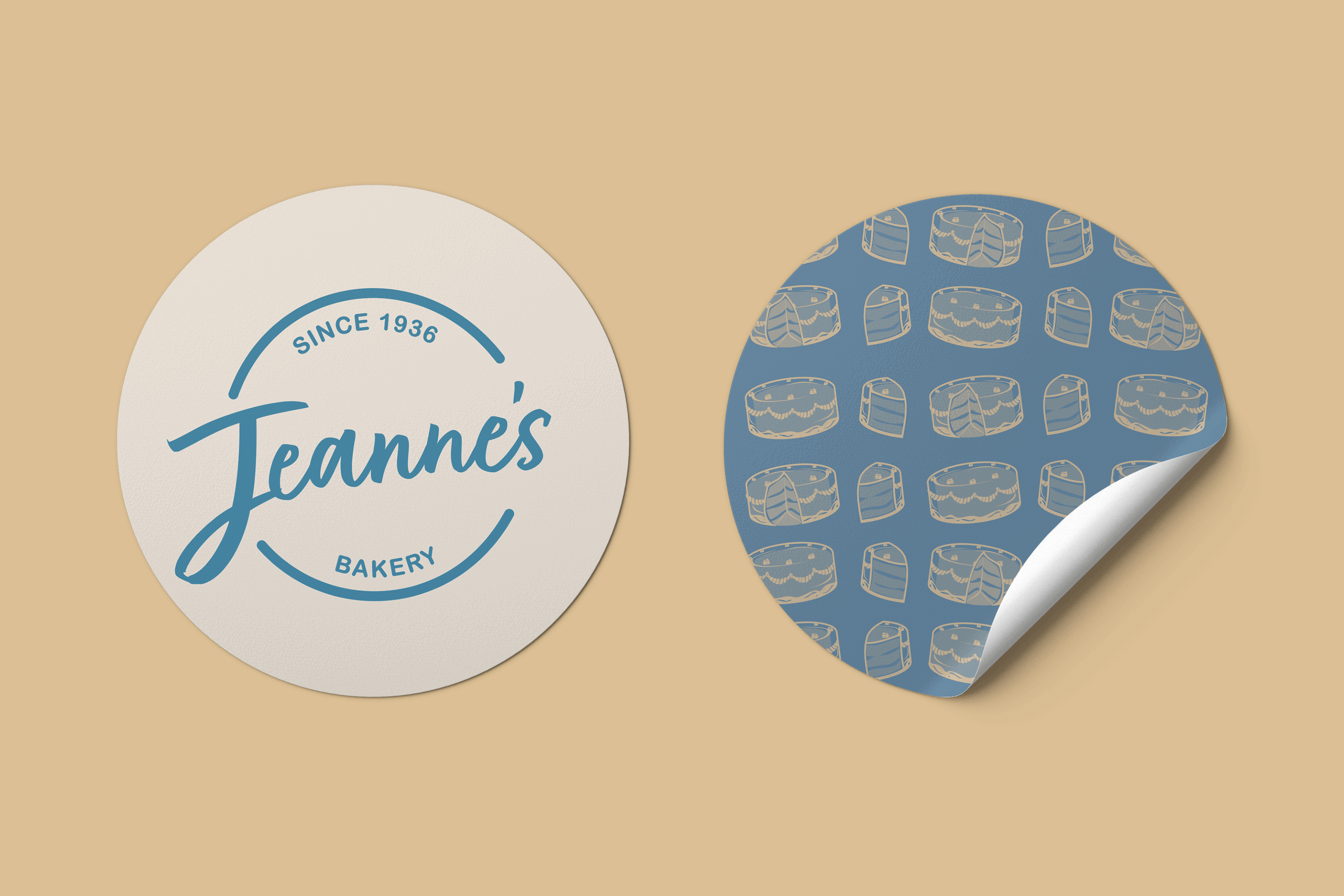 image of Jeannes Bakery rebrand stickers